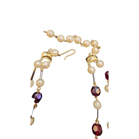 Vintage Signed Germany All Glass & Crystal Double Strand Necklace (A2847) - Picture 4 of 5